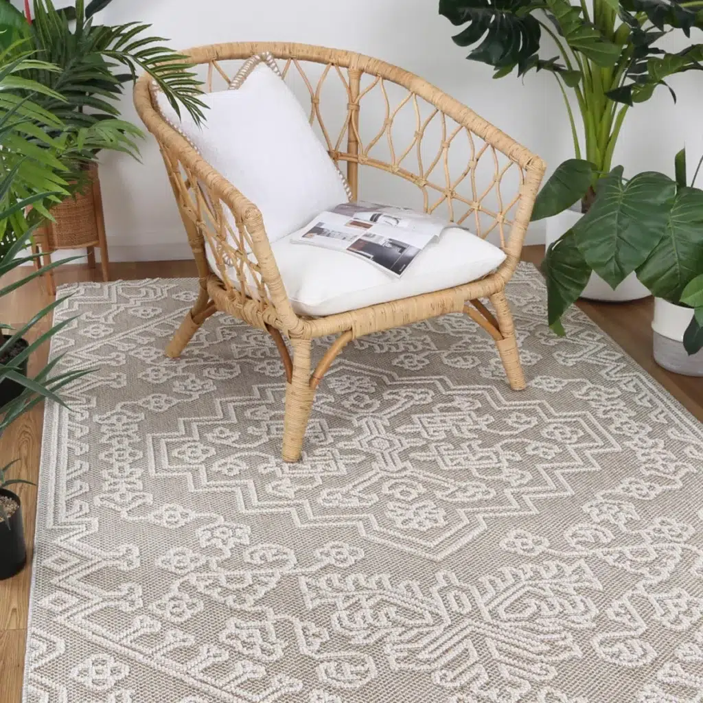 Vanuatu Waita Beige Tribal Flatweave Rug elegant design durable easy to clean versatile size options modern flatwoven texture