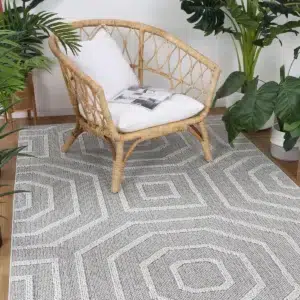 Vanuatu Suri Ash Geometric Flatweave Rug elegant durable low pile heatset polypropylene easy maintain versatile sizes transform spaces