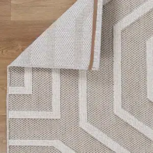 Vanuatu Lui beige geometric flatweave area rug