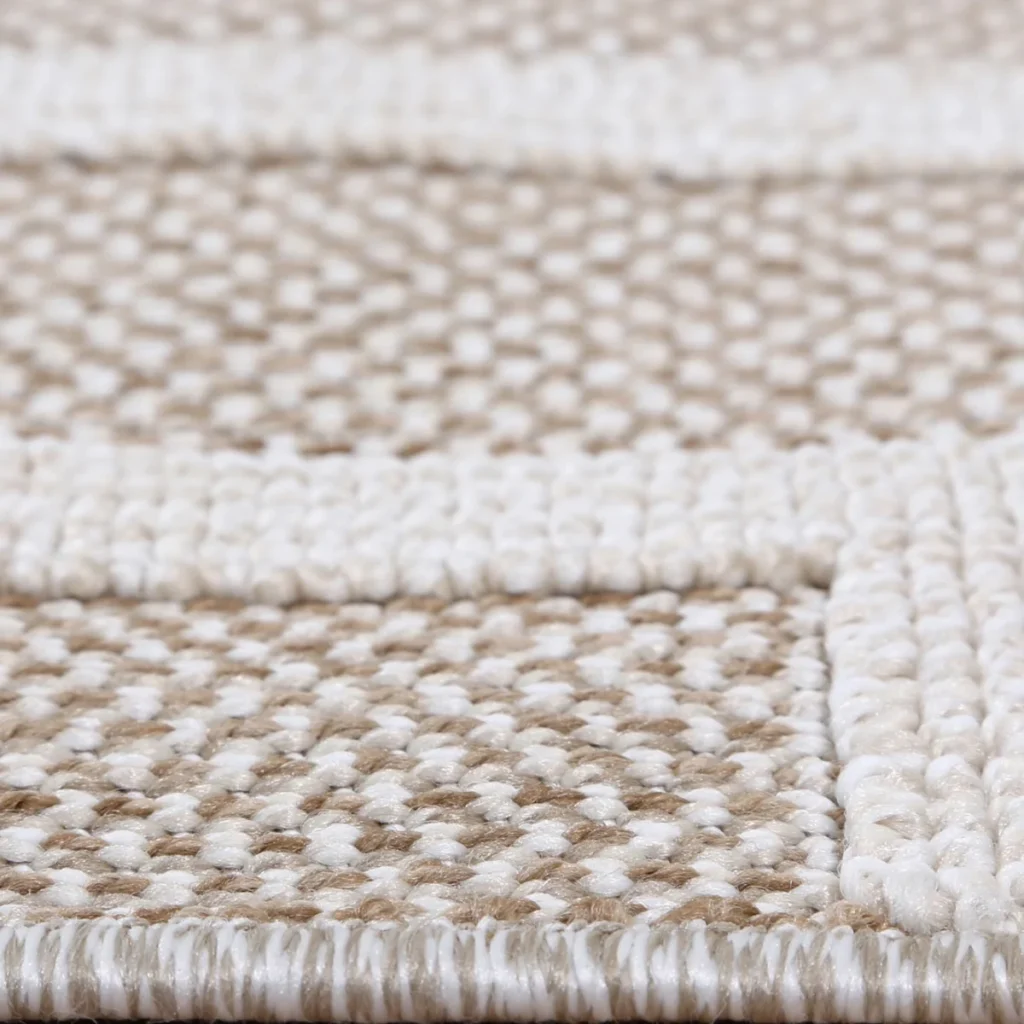 Vanuatu Lui Beige Geometric Flatweave Rug elegant design durable easy maintain modern interior flatwoven heatset polypropylene