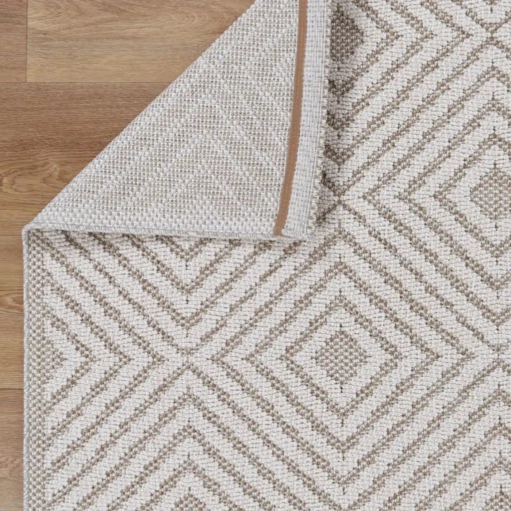 Vanuatu Wickham Beige Geometric Flatweave Rug indoor outdoor durable easy clean modern elegance