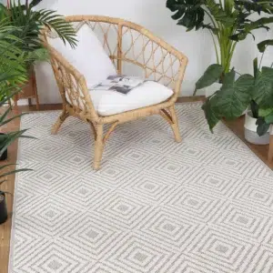 Vanuatu Wickham Beige Geometric Flatweave Rug versatile indoor outdoor durable easy clean modern elegance