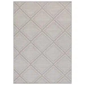 Vanuatu beige geometric flatweave rug