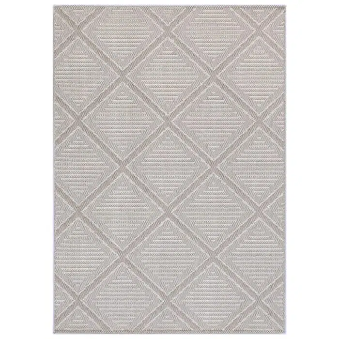 Vanuatu Kenilorea Beige Geometric Flatweave Rug