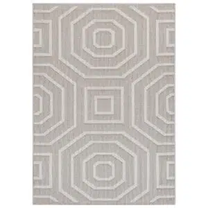 Vanuatu Lui beige geometric flatweave rug for modern interiors