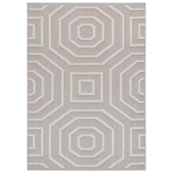 Vanuatu Lui beige geometric flatweave rug for modern interiors