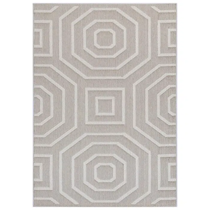 Vanuatu Lui Beige Geometric Flatweave Rug