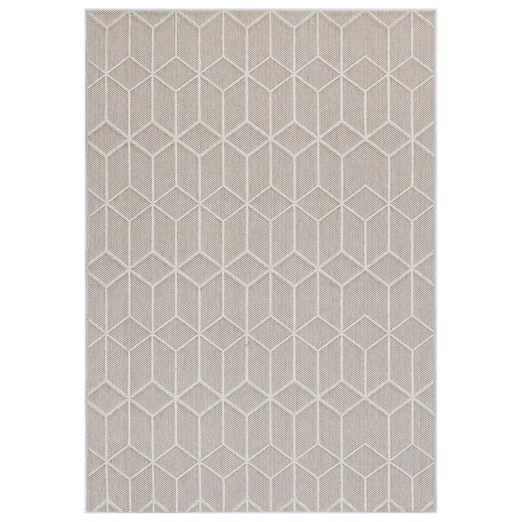 Vanuatu Maemae beige geometric flatweave indoor/outdoor rug