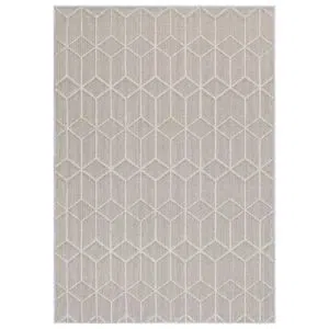 Vanuatu Maemae beige geometric flatweave indoor/outdoor rug