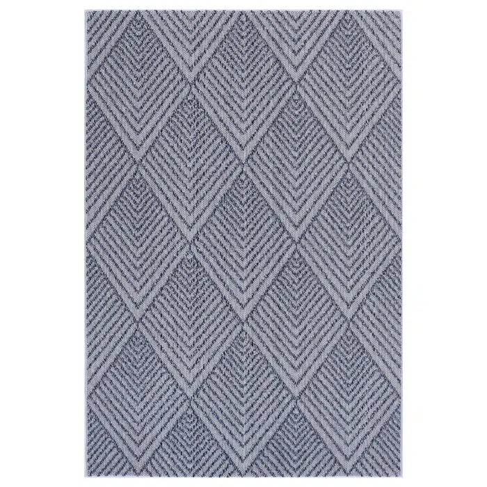 Vanuatu Naka Charcoal Geometric Flatweave Rug
