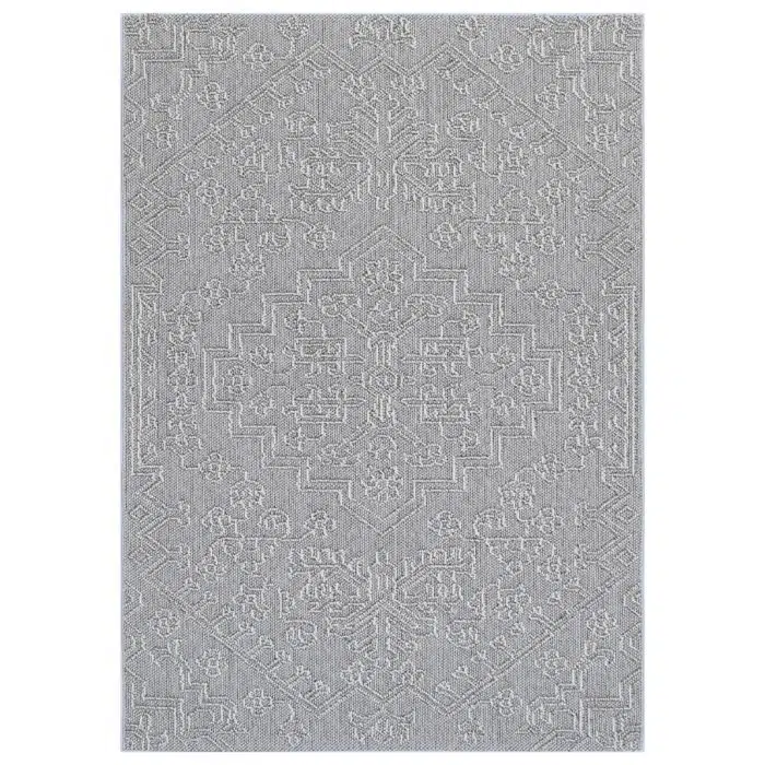 Vanuatu Nori Grey Tribal Flatweave Rug