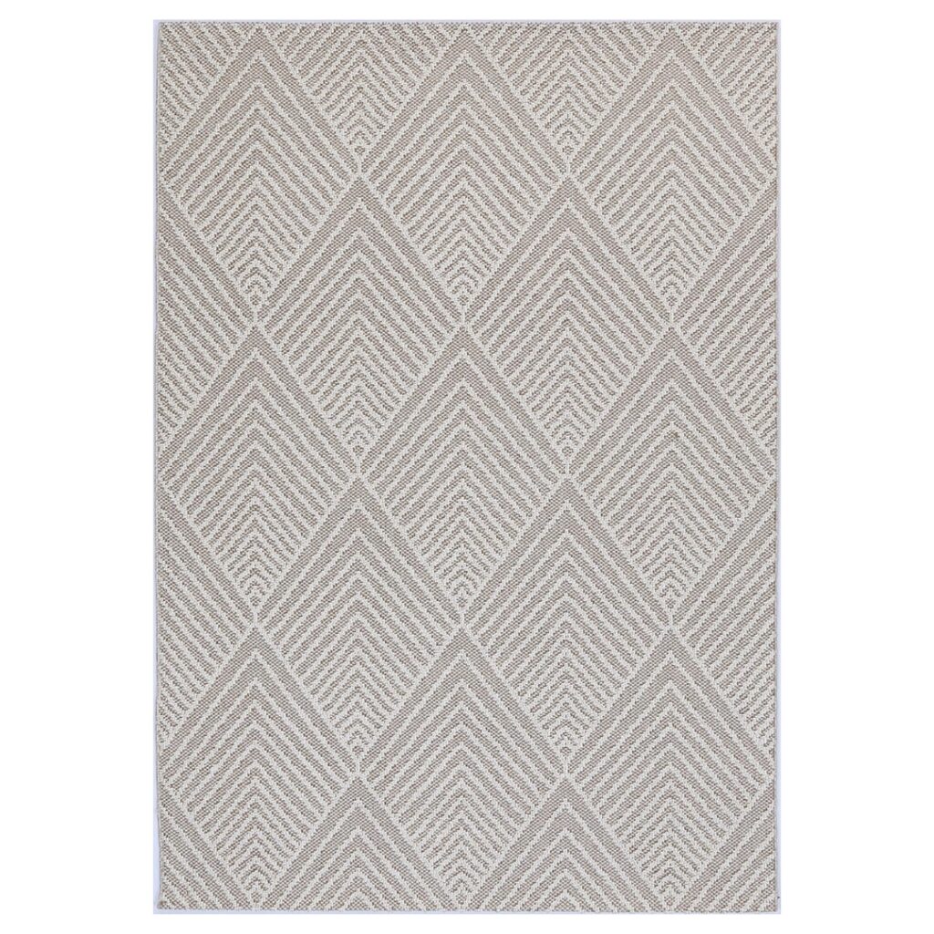 Vanuatu Onika Beige Geometric Flatweave Rug elegant durable design indoor outdoor use