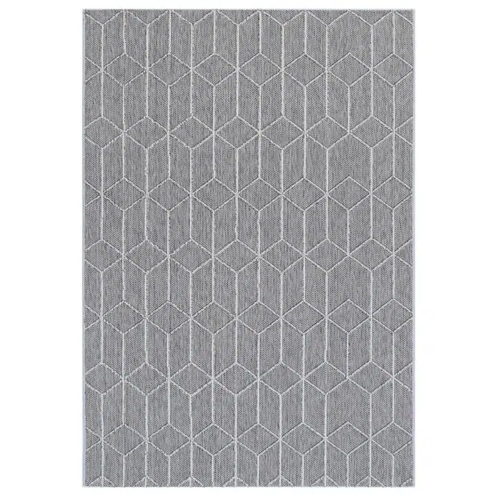 Vanuatu Sikua Grey Geometric Flatweave Rug