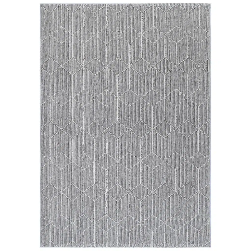 Vanuatu Totori Ash Geometric Flatweave Rug versatile durable design for indoor outdoor use