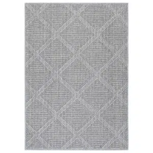 Vanuatu Vouza Grey Geometric Flatweave Rug durable stylish design easy clean versatile sizes modern appeal