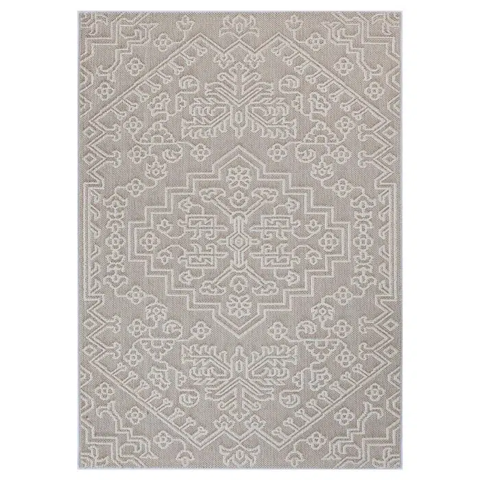 Vanuatu Waita Beige Tribal Flatweave Rug