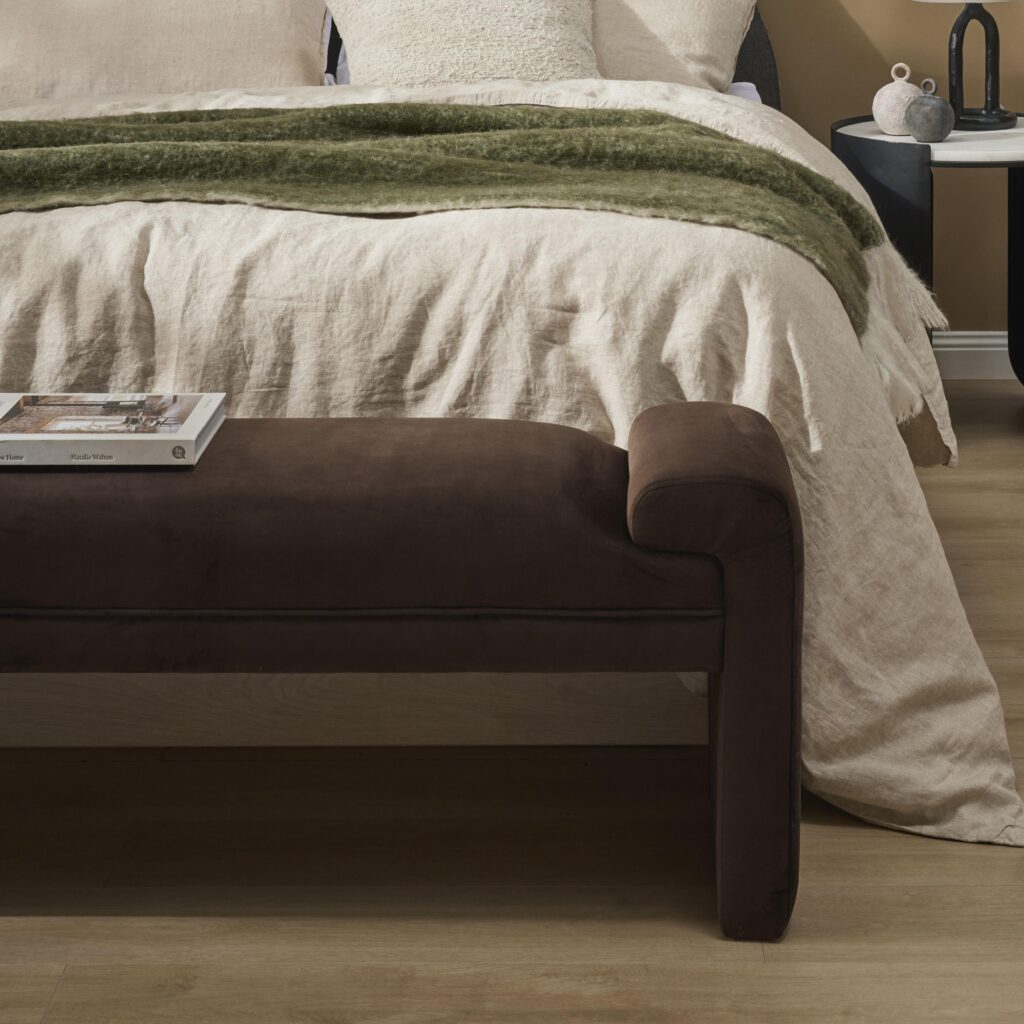 Zaha Bench Seat Chocolate Elegant Design Comfortable Versatile