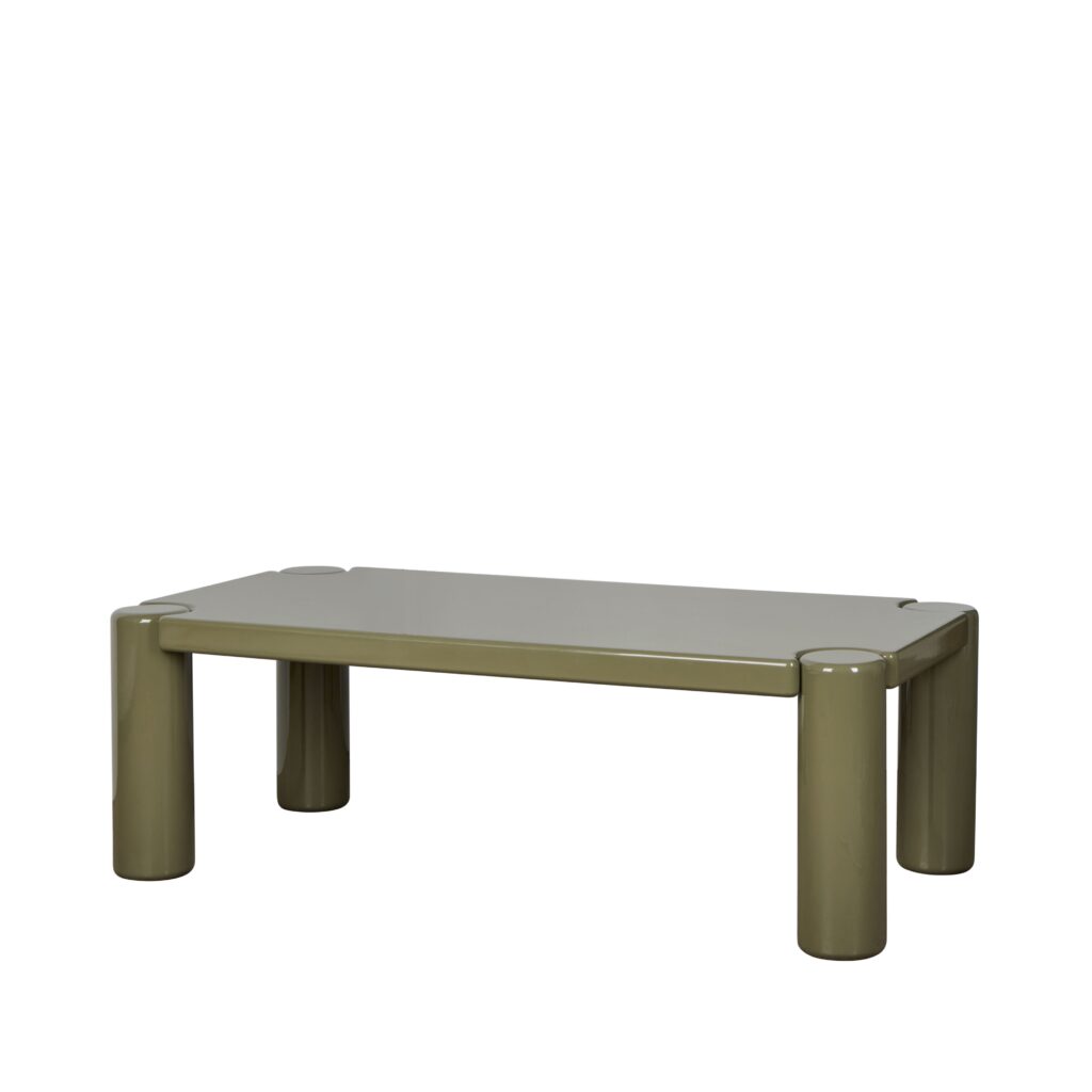 Modern Contemporary Coffee Table with Interlocking Legs and High Gloss Finish, 120x60x40cm