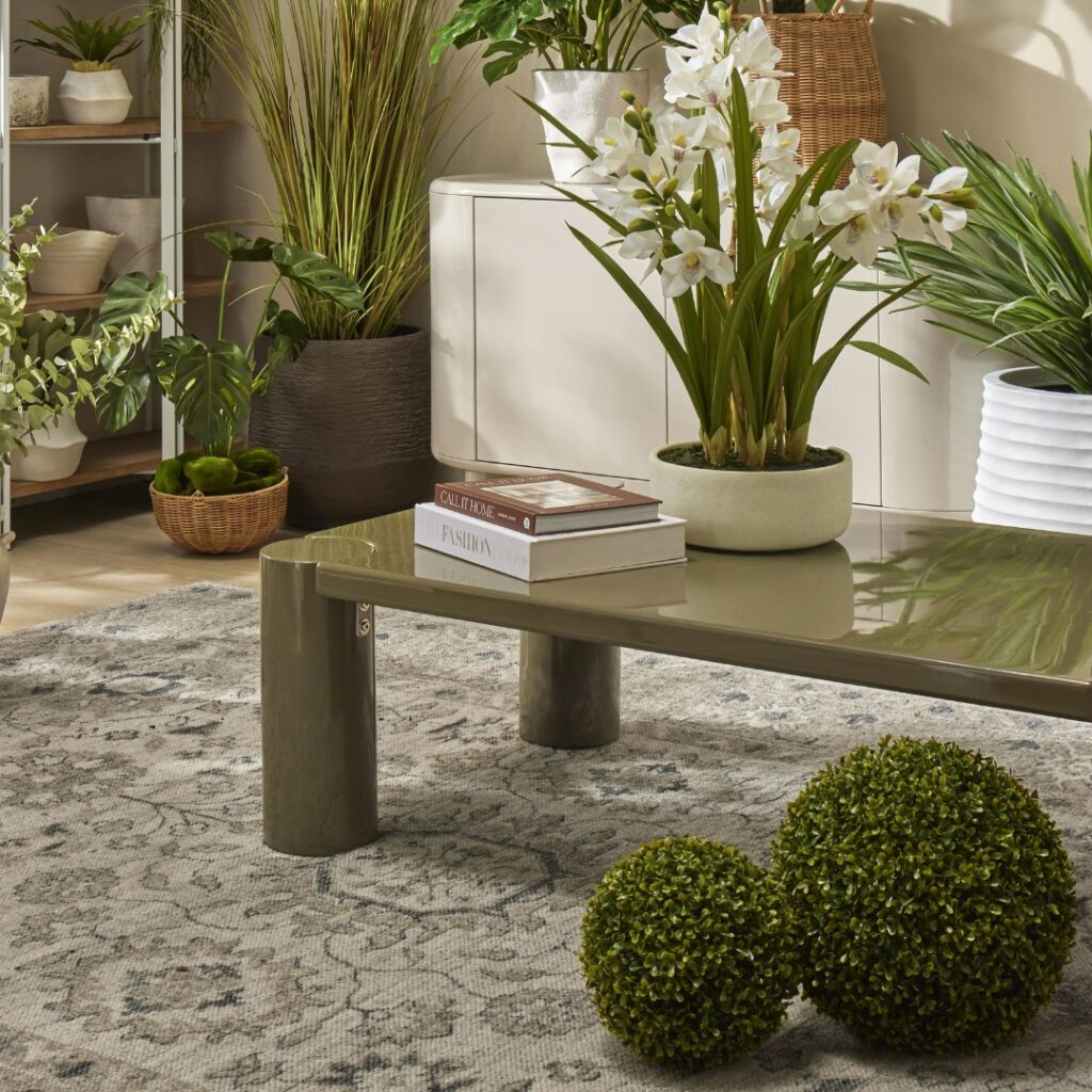 Modern Coffee Table with Interlocking Legs and Versatile Placement