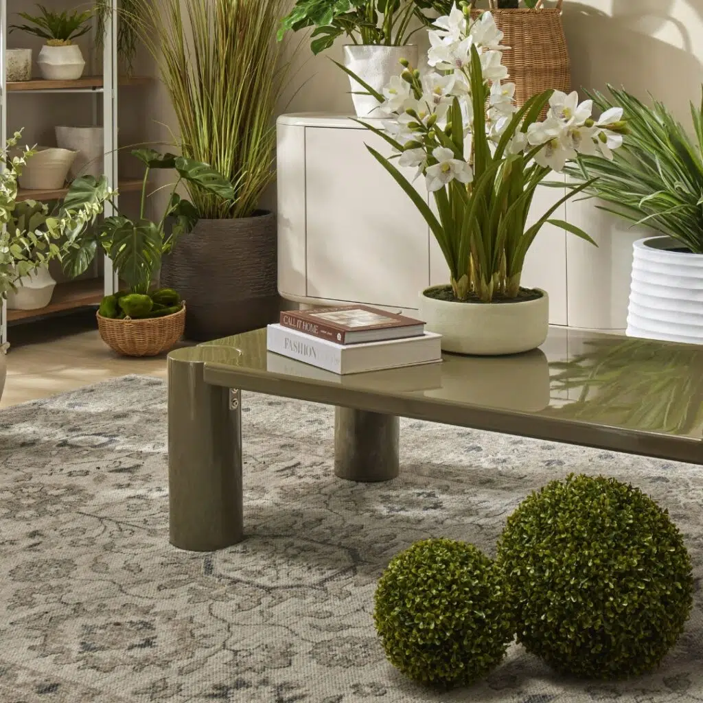 Modern Coffee Table with Interlocking Legs and Versatile Placement