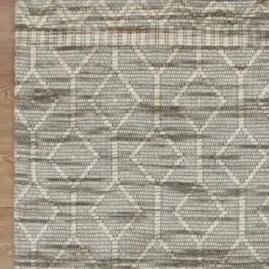 Copacabana lattice moss wool rug handloomed flatwoven textured wool blend perfect for modern coastal bohemian spaces neutral tones soft durable inviting feel