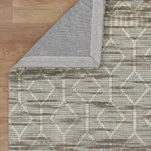 Copacabana lattice moss wool rug handloomed flatwoven neutral tones modern coastal bohemian spaces soft durable inviting texture