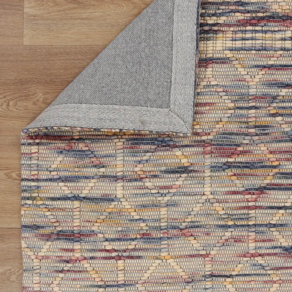 Handcrafted Copacabana Latice Multi Wool Rug with neutral tones and soft felted texture perfect for modern or bohemian decor