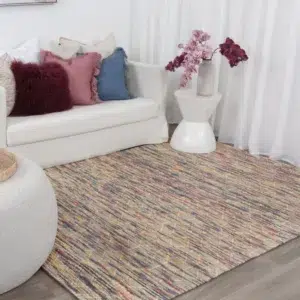 Handcrafted Copacabana Latice Multi Wool Rug with soft felted wool and polyester blend perfect for any living space adding warmth and style