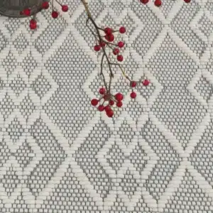 Copacabana Diamond Grey Wool Rug hand loomed in India soft felted wool blend adds warmth and sophistication to any room durable cotton backing artisanal charm music and passion in every thread