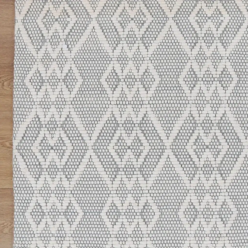 Copacabana Diamond Grey Wool Rug handloomed in India soft felted wool blend adds warmth and sophistication to any decor
