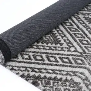 Amritsar Majitha Grey Cotton Blend Rug hand tufted polyester durable backing timeless elegance soft resilient pile