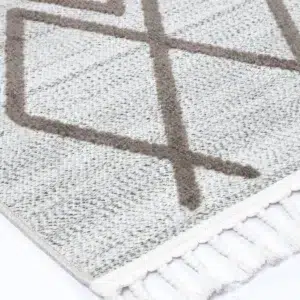 Ares Lelantine geometric cream and brown rug modern design durable easy clean pile flatweave living room decor