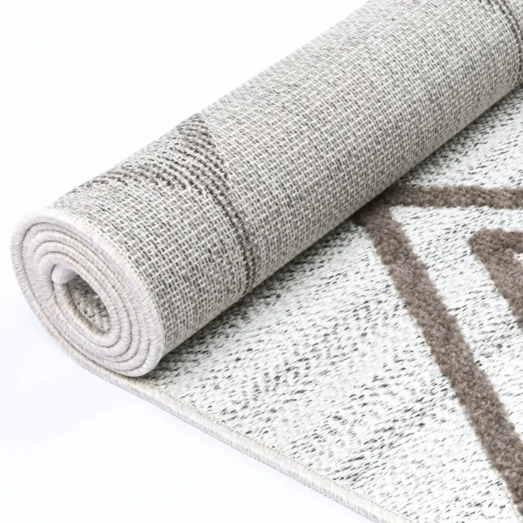 Ares Lelantine geometric cream and brown rug modern design durable polypropylene easy clean flatweavepile living room decor