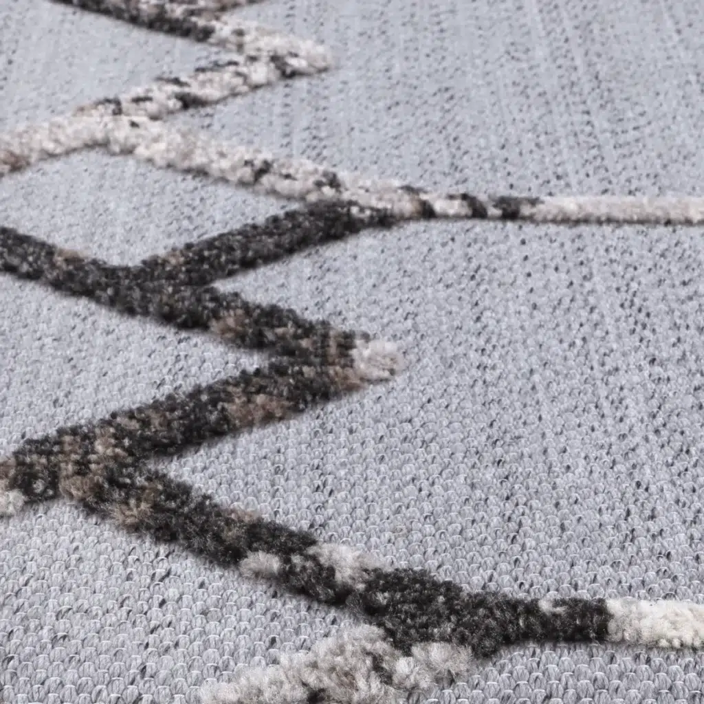 Ares Meliac Geometric Grey Taupe Rug modern design durable easy care living room hallway decor