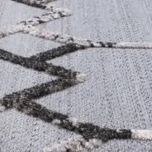 Ares Meliac Geometric Grey Taupe Rug modern design durable easy care living room hallway decor