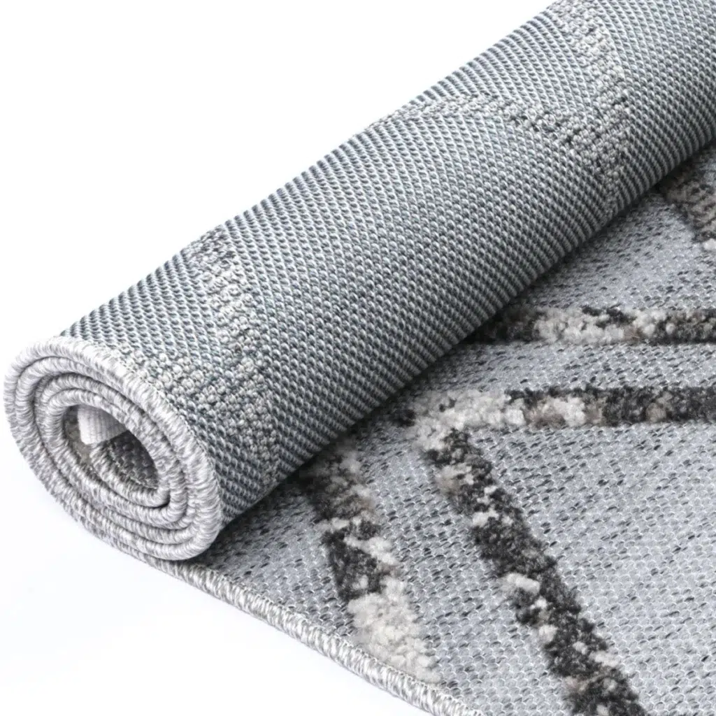 Ares Meliac geometric grey taupe rug modern design durable easy care living room hallway decor