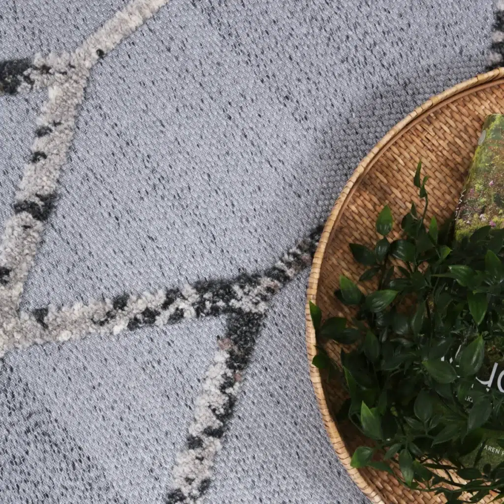 Ares Meliac Geometric Grey Taupe Rug modern design durable easy care stylish living room decor