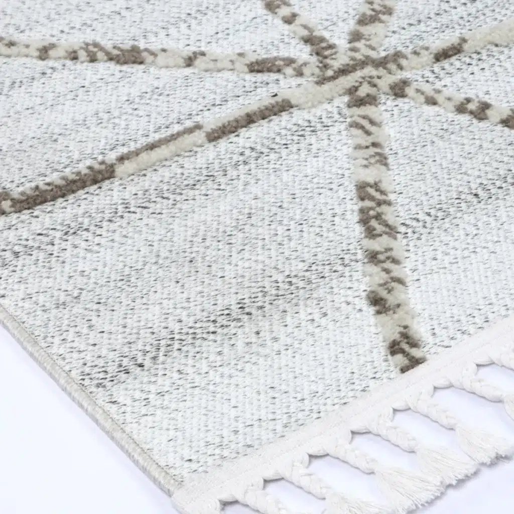 Ares Agros geometric cream beige rug modern design durable polypropylene easy clean living room decor