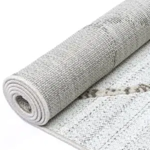 Geometric cream and beige Ares Agros rug modern design durable polypropylene material easy cleaning stylish living room decor