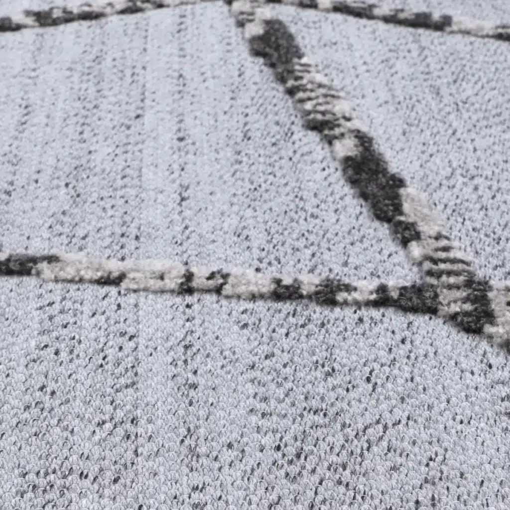 Ares Sparta geometric grey and ash rug modern design durable easy clean flatweave living room decor