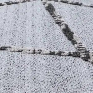 Ares Sparta geometric grey and ash rug modern design durable easy clean flatweave living room decor