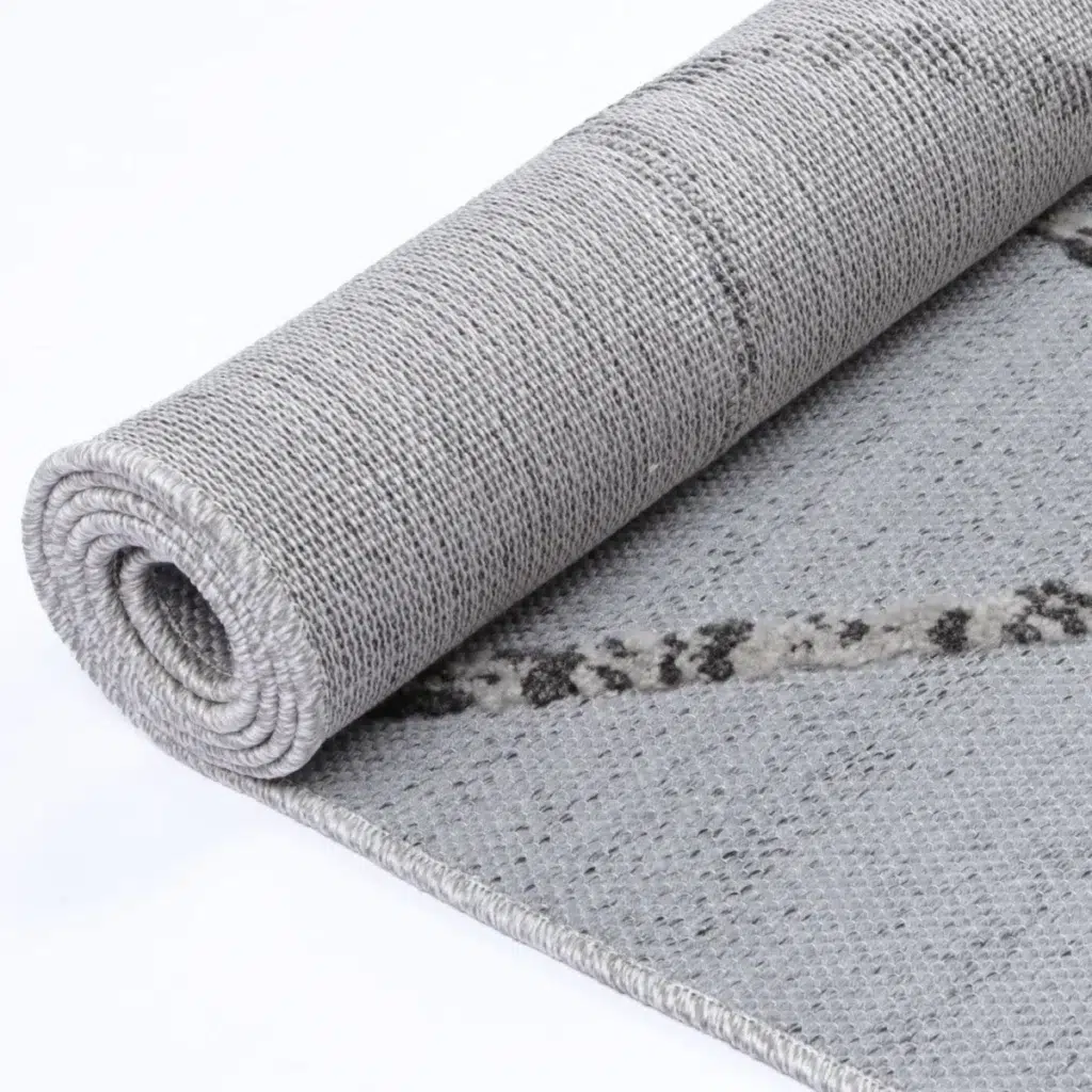 Ares Sparta geometric grey and ash rug modern design durable easy clean flatweave living room decor