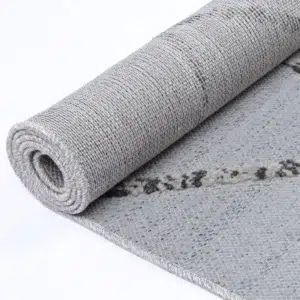 Ares Sparta geometric grey and ash rug modern design durable easy clean flatweave living room decor