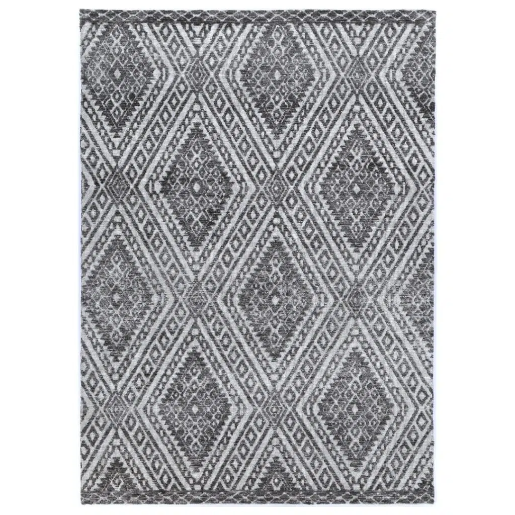 Amritsar Majitha Grey Cotton Blend Rug hand tufted polyester durable backing soft resilient pile timeless elegance sophisticated design comfortable easy maintain