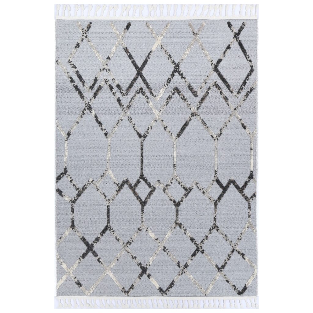 Ares Meliac Geometric Grey Taupe Rug modern design durable high traffic living room hallway easy care contemporary stylish neutral tones flatweave