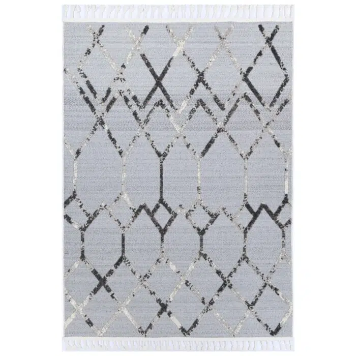 Ares Meliac Geomteric Grey and Taupe Rug