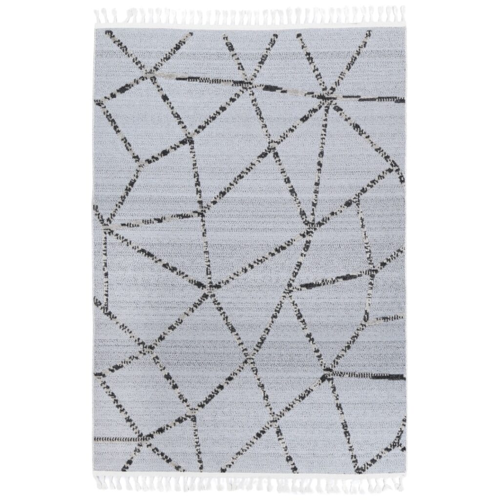 Ares Sparta geometric grey and ash rug modern design durable polypropylene easy clean living room decor