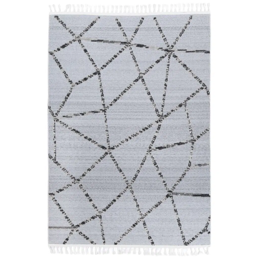 Ares Sparta geometric grey and ash rug modern design durable polypropylene easy clean living room decor