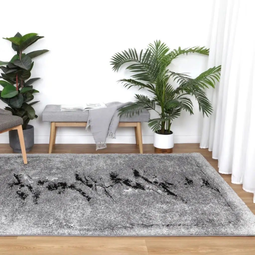 Chelsea Geode Grey Plush Rug versatile design cozy neutral palette geometric abstract patterns durable synthetic fibers perfect for high traffic areas stylish practical elegant addition to any room soft luxurious feel underfoot made in Turkey power loomed craftsmanship