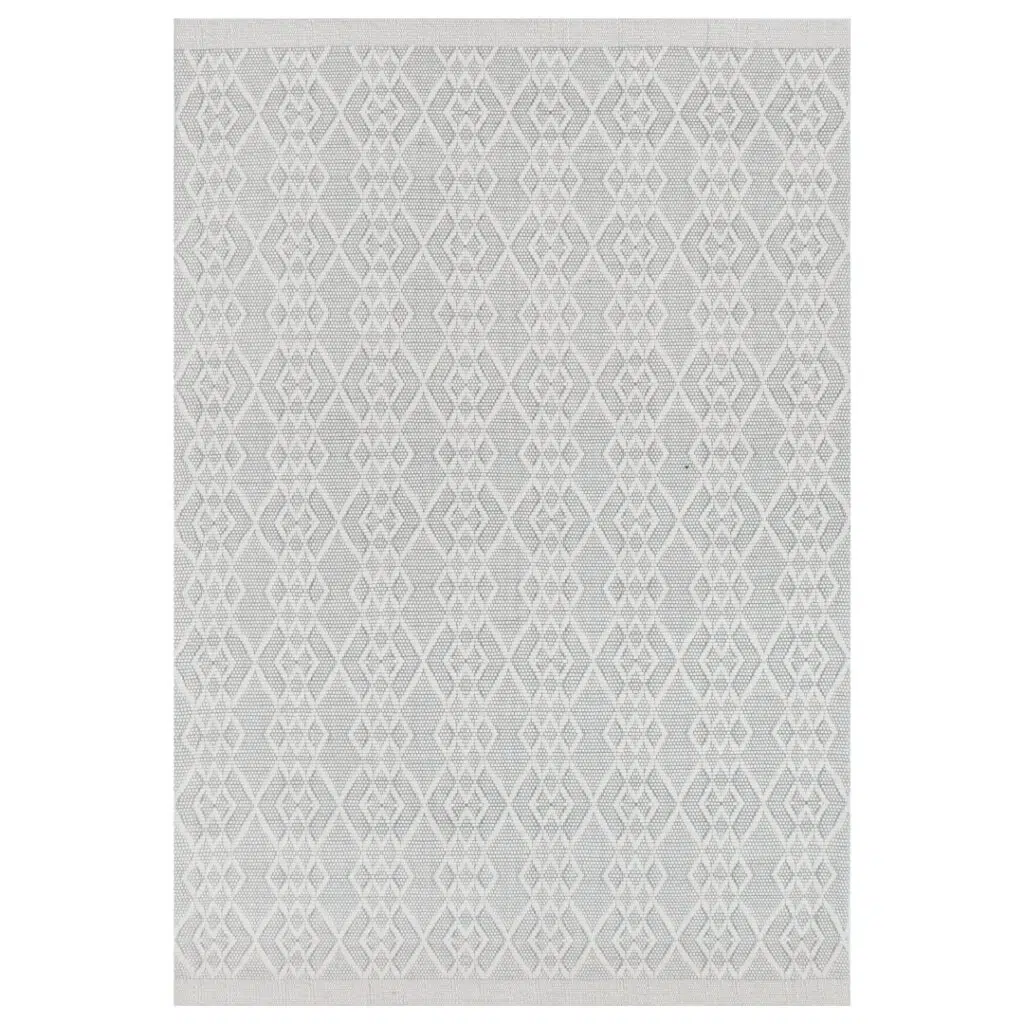 Hand loomed Copacabana Diamond Grey Wool Rug with felted wool and polyester blend adds elegant texture to any room